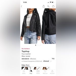 Topshop faux leather biker jacket 6